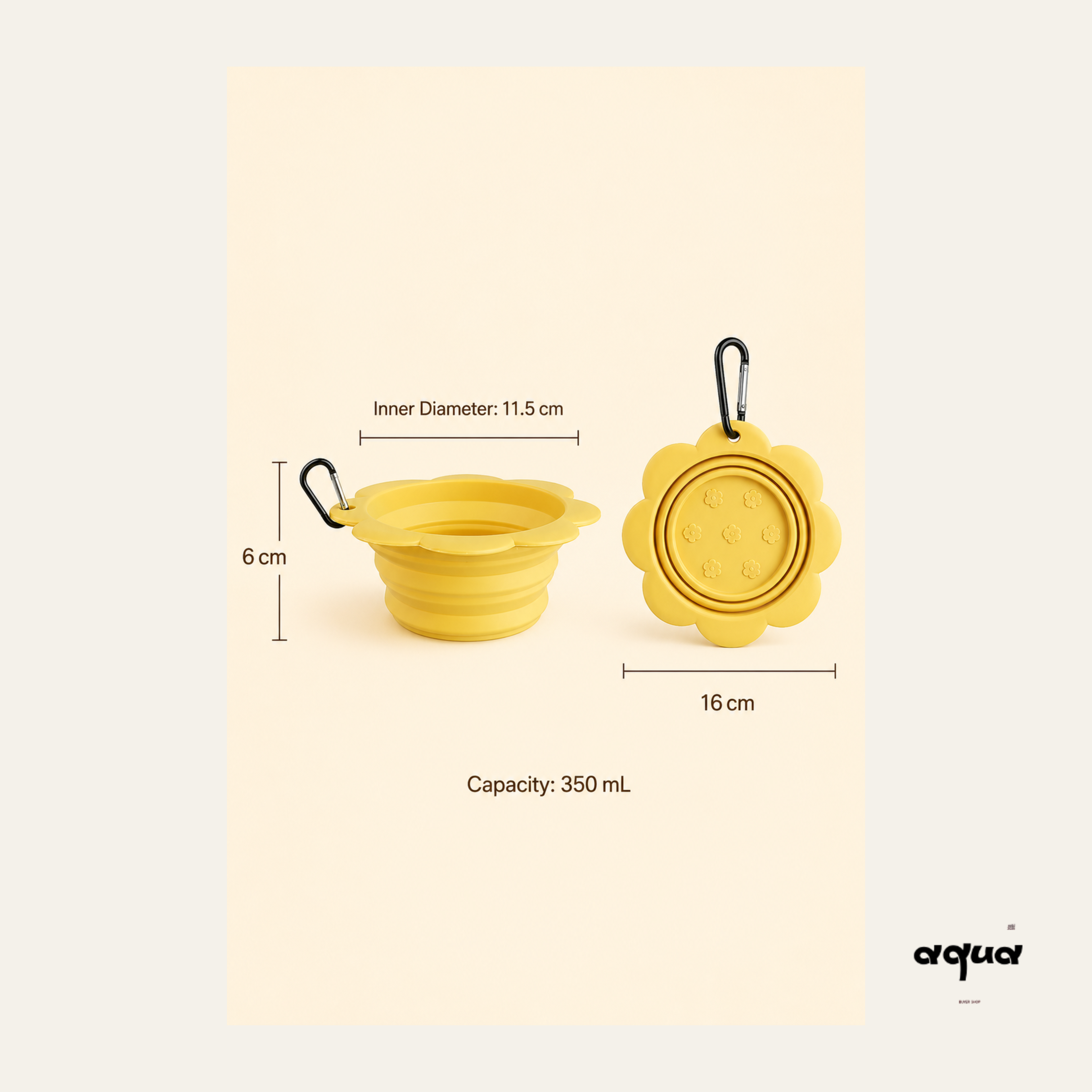 Travel Water Bowl with Bag Clip
