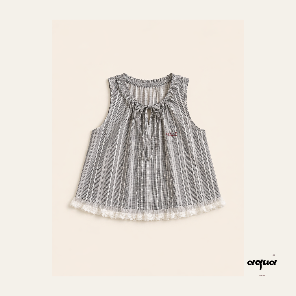 Gingham & Lace Matching Set