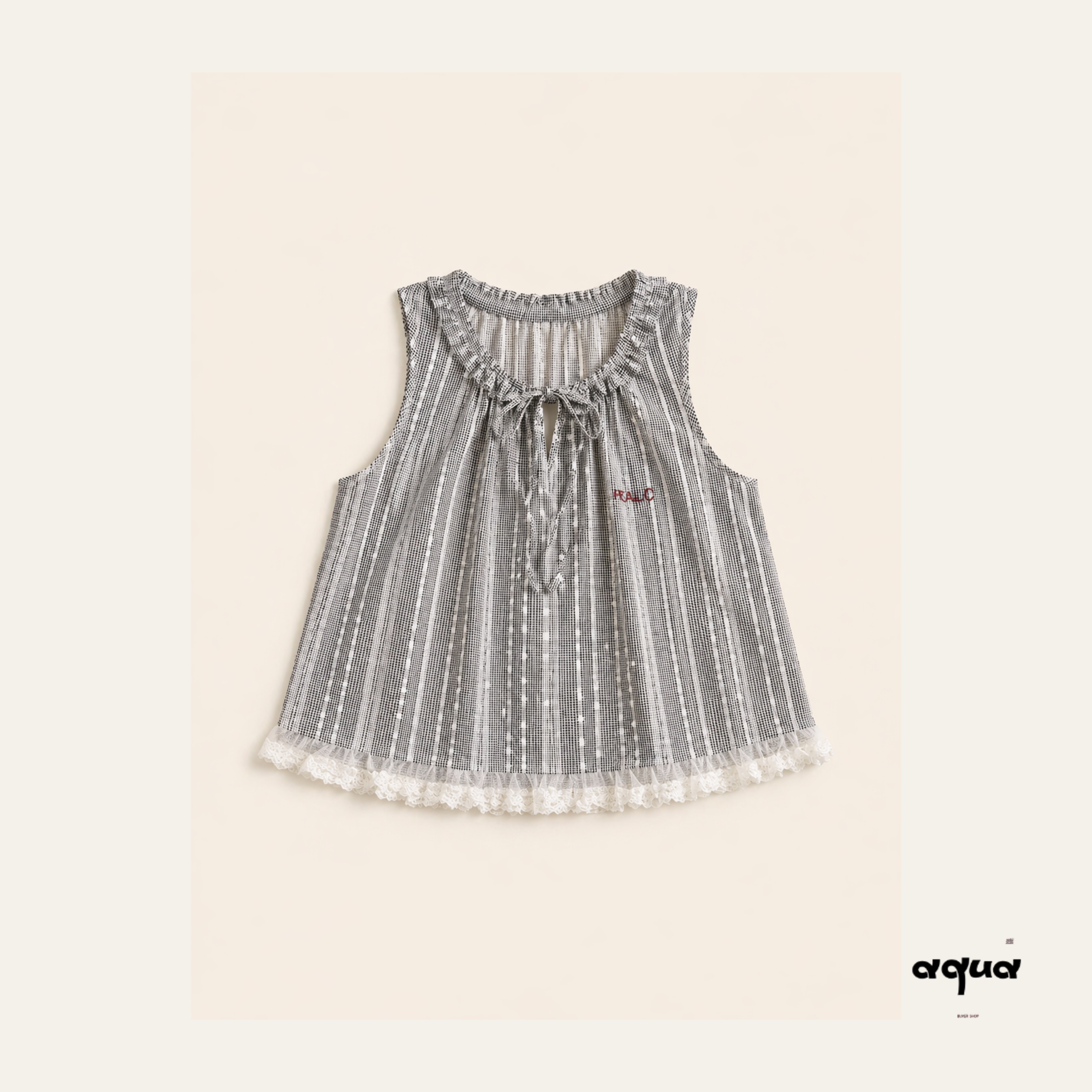 Gingham & Lace Matching Set