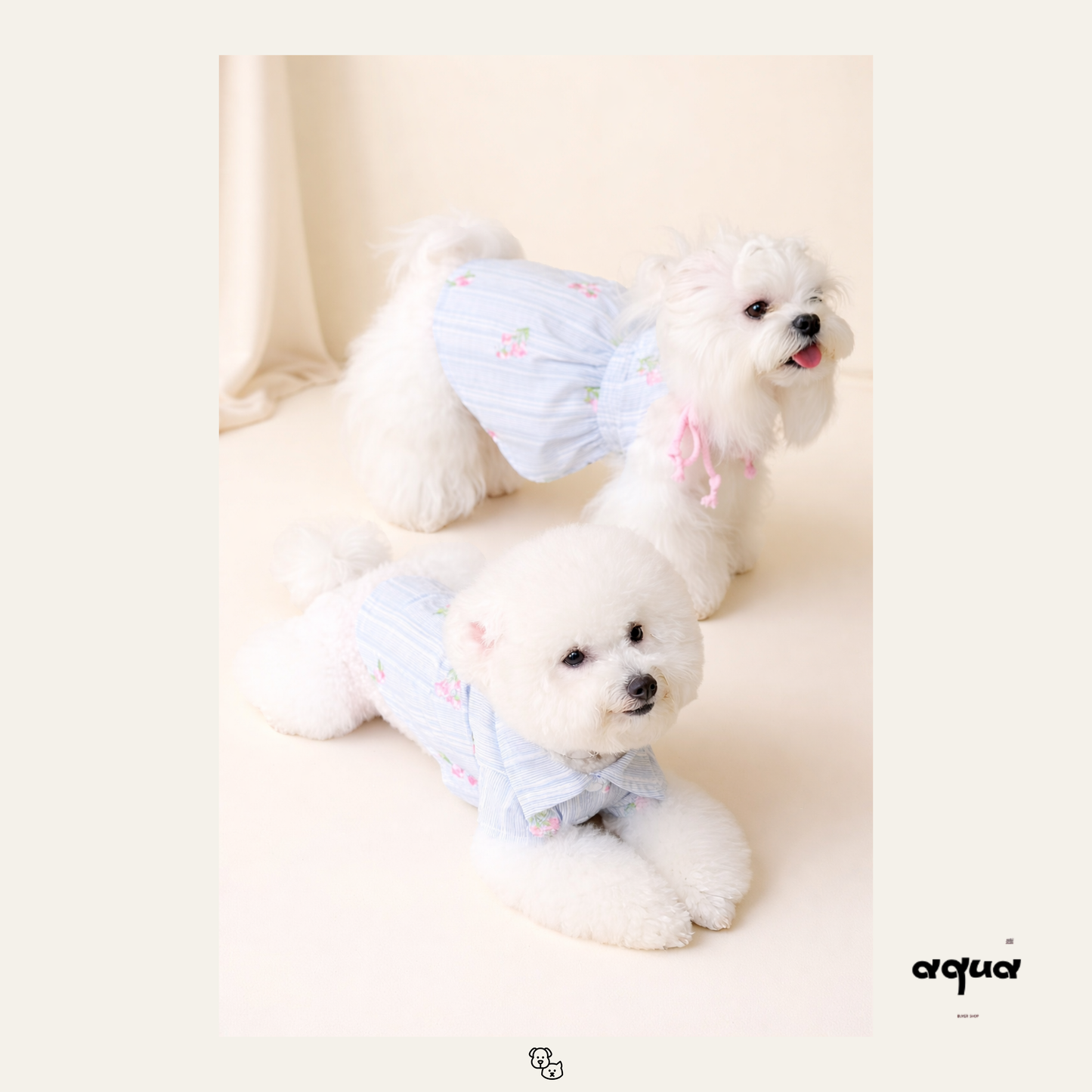 Pajamas Set & Pet Vest - ‘Blossom Bleu’